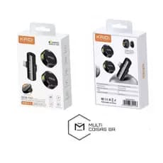 Microfone Lapela sem Fio Duplo Kaidi Kmf4-c Wireless Tipo C