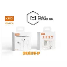 Fone De Ouvido Kaidi 7010 Lightning Com Fio Mic Estéreo
