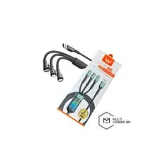 Cabo De Dados 3 Em 1 Carregamento Rapido 100w 3 Saídas Com Led