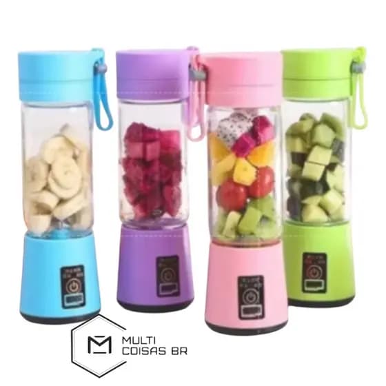 Mini Liquidificador Portátil USB Recarregável 380ml – Mixer de Frutas Shake Suco Smoothie