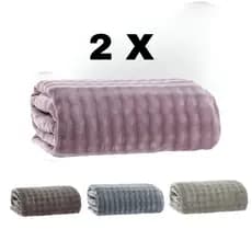 Kit 2 Cobertor Chamonix Microfibra Soft Extra Macia Efeito Bubble Lavável Antialérgica