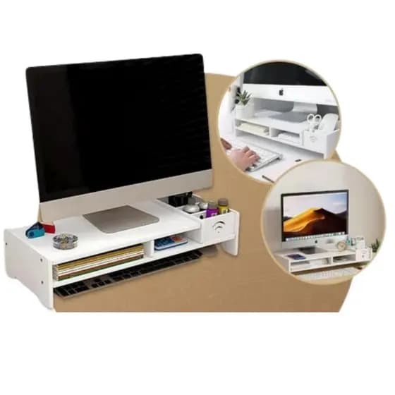 Suporte Mesa Para Monitor ergonômico 5KG Plastico PVC Madeira E Plástico 49cm para Home Ofice para Ergonômia