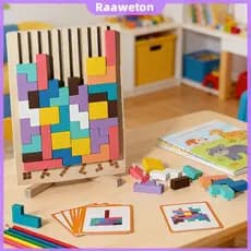 Brinquedo De Quebra-Cabeça De Empilhamento De Madeira 3D Russo Bloco Para Meninos E Meninas [Raaaweton.br]