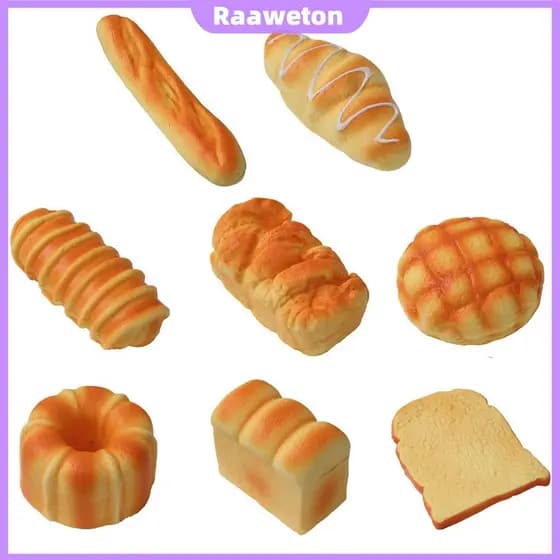 Modelo De Comida Realista De Brinquedo Macio Para Apertar Pão Alívio E Decoração Do Estresse [Raaaweton.br]