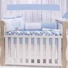 Kit Berço Americano 10 Peças Enxoval De Bebê Com Mosqueteiro Menina Menino