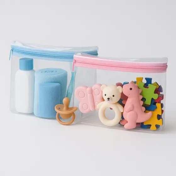 Kit c/15 und Necessaire Organizador Infantil - Rosa  Azul Branco -Perfeito para Guardar Utensílios