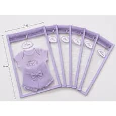 Kit 6 Saquinhos Maternidade com Zíper e Tag – Organizador Roupas Bebê e Mamãe 33 x 27 cm