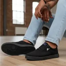Tenis Masculino Sapatenis Polo Joy Casual Original All Black Preto/Amarelo