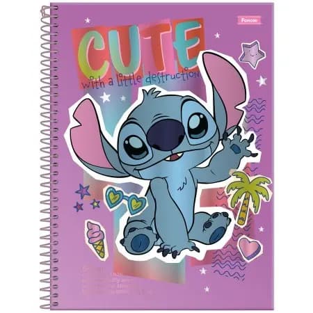 Caderno Universitário Foroni Stitch em Espiral