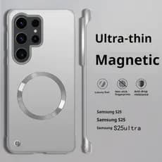 Capa Magnética De Pintura Fina Para Samsung Galaxy S25Ultra S25 S24 FE S23 S22 Plus De Resfriamento Ultra Sem B