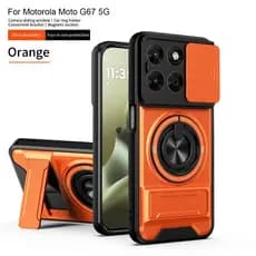 Armadura Caso De Telefone Para Motorola Moto G77 G67 5G Capa Proteção Lente Anel Magnético Suporte Volta Escudo G 77 67