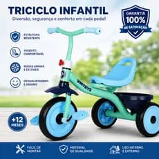 🔥Ultimas Unidades Preço Promocional!!!Triciclo Infantil Motoca com Pedal Rosa/Azul Cesta Fácil Transporte