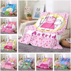 Peppa Pig Cartoon Decoração Do Quarto Das Crianças Cobertor Da Sala De Estar Sofá Cobertura Presente Filha Suave Quente Personalizado-2