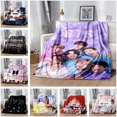 Moda Bangtan Boys BTS Cobertor Impresso , Decorativo Para Quarto De Adulto E Infantil Portátil Exterior , Flanela Macia Quente , Personalizável-6