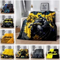Manta De Flanela Com O Logotipo Do Batman Americano , Decoração De Casa Macia E Confortável , Quarto , Sala De Estar , Sofá , Cama , Presente De Aniversário Para Crianças-1