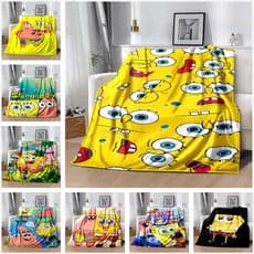 Bonito Desenho Animado Infantil Bob Esponja Calça Quadrada Cobertor Estampado De , De Capa De Sofá De Sala De Estar Fami