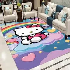 anime Japonês Sanrio Hello Kitty Desenho Animado Infantil Tapete De Jogo Quarto Decoração De Cabeceira Sala De Estar Sofá Área Rastejando Porta Borda Deslizante-2