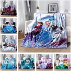 Frozen Disney Princesa Elsa Quarto Infantil Cobertor Impresso Divertido Sala De Estar Sofá Cobertura Flanela Macia E Quente Personalizável-3