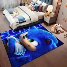 Tapete 3D Sonic Cartoon Game Floor Para Quarto Infantil Confortável Sala De Estar Ao Ar Livre