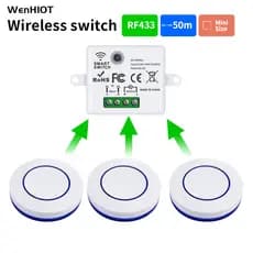 Interruptor Sem Fio De Controle Remoto 433MHz Rf Botão  Receptor Relé Para Lâmpada Liga/Desliga Eletrodomésticos