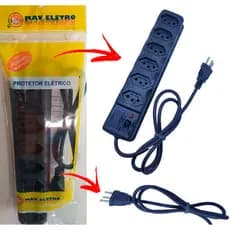 Filtro de Linha 3 4 5 e 6 Tomadas Extensão Elétrica Régua 10A Bivolt