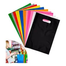 Kit 100 Un Sacolas Plásticas Boca Palhaço 30x40 Alça Vazada
