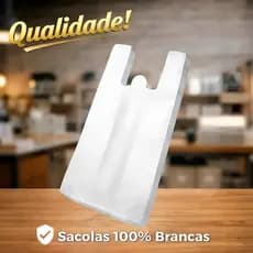 Sacola Plástica Branca Resistente Multiuso Qualidade A - 1kg