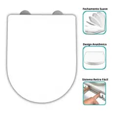 Assento Sanitário Tampa Vaso Soft Close 6lpf P/ Deca Carrara Duna Oxford Level Lk Nuova Ômega Ona