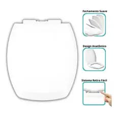 Assento Sanitário Tampa Vaso P/ Incepa Thema Soft Close 6lpf | Onix - Iris | Mondialle - Hawaii
