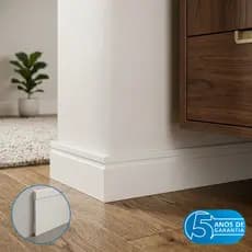 Rodapé Premium Branco 7cm - Com Passa Fio, À Prova D'água