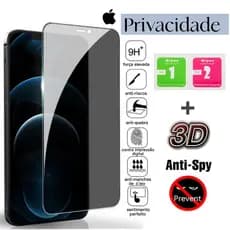 Película de vidro 3D Privacidade iPhone 7/8/XR/11/12/13/14/14 Pro Max/15/15 PRO MAX/16/16 PRO MAX
