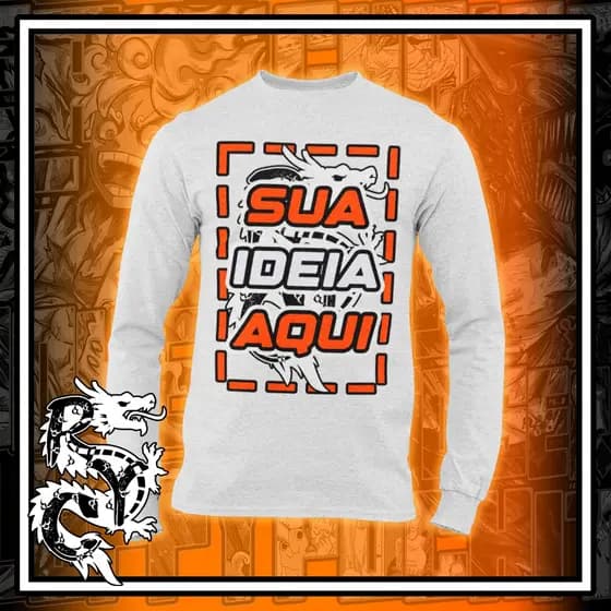 Camiseta Manga Longa Personalizada Faça a sua! RYC, Camiseta 100%algodão com a sua ideia em DTF