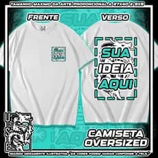 Camiseta Personalizada OVERSIZED Faça a sua! RYC, Camiseta 100%algodão com a sua ideia em DTF