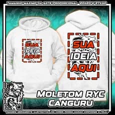 Moletom Personalizado RYC Canguru 50% algodão 50% poliéster com a sua ideia estampada DTF