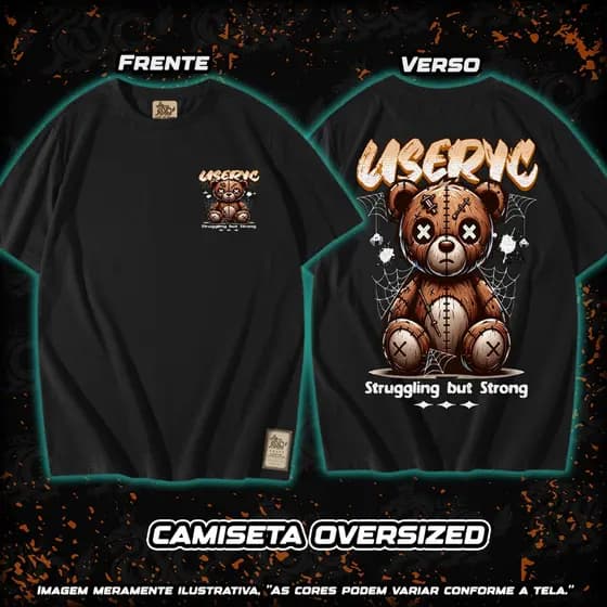 Camiseta Estampada Oversized 'STRONG' Streetwear Masculina/Feminina | Algodão Premium E18