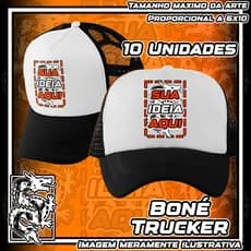 10 Bonés Personalizado Trucker RYC Sua ideia em DTF