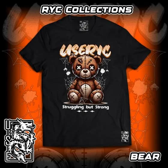 Camiseta Estampada Confortável RYC Bear Camiseta 100%algodão estampada em DTF