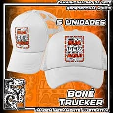 5 Bonés Personalizado Trucker RYC Sua ideia em DTF