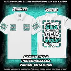 Camisa Gola Polo Personalizada VARIAS ESTAMPAS Faça a sua! RYC, Camisa 50/50 com a sua ideia em DTF