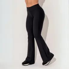 Calça Legging  Bailarina Flare Wide Leg Cós Alto e Zero Transparência Suplex