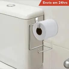 Suporte Papel Higiênico Duplo Para Caixa Acoplada Cromado Banheiro