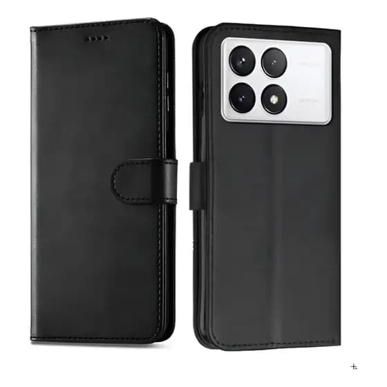 Capa Carteira Flip + Película 3D Para Xiaomi Poco X6 Pro