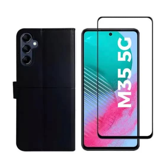Capa Carteira Flip + Película 3D Para Samsung M35