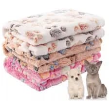 Cobertor de Microfibra Soft Pet Macio para Cães Gatos Estampa de Patinhas Quente Tamanho70X100cm
