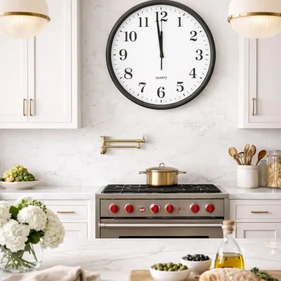 Relogio de Parede Grande 37,5cm Quartz Decorativo Sala Cozinha Escritorio Numeros Grandes