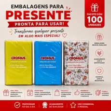 Saquinho Celofane Decorado 15x22cm Kit 100 Unidades Embalagem Para Presentes Doces Lembrancinhas