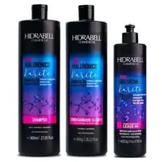 Hidrabell Ácido Hialurônico - Shampoo 800ml + Condicionador 800ml + Leave-In 800g - Pupita