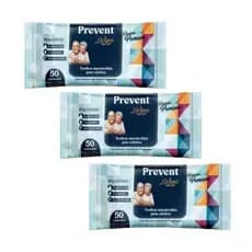 Kit 3 Prevent - Toalhas Umedecidas Adultos Premium 50 Folhas