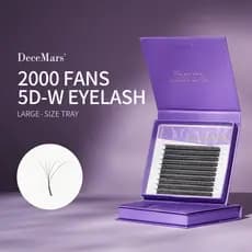 DeceMars Extensão De Cílios De Grande Quantidade 5D W Bandeja De Tamanho 2000 Ventiladores