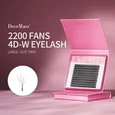 DeceMars Extensão De Cílios De Grande Quantidade 4D W Bandeja De Tamanho 2200 Ventiladores